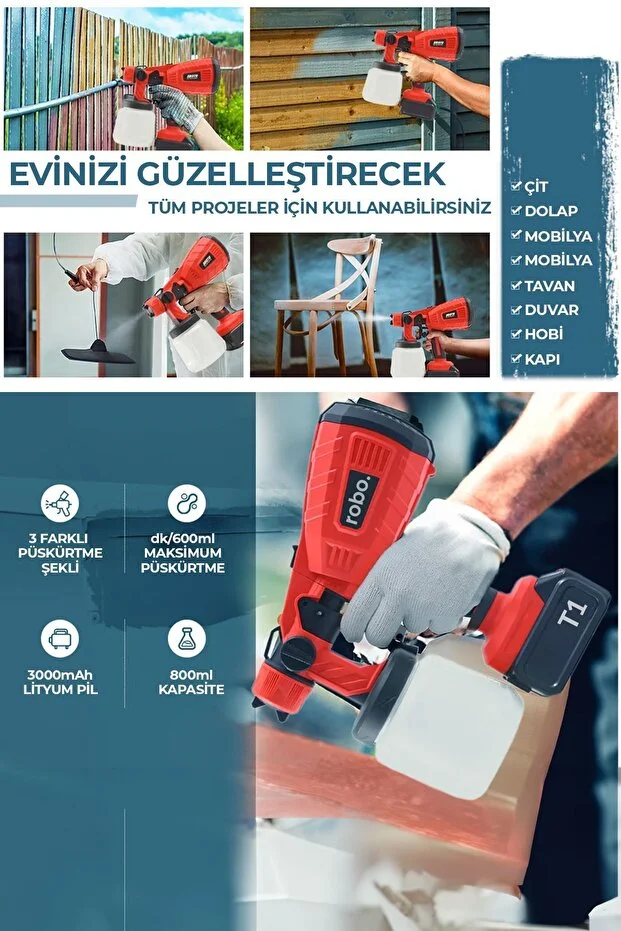 ROBO Şarjlı Boya Makinesi